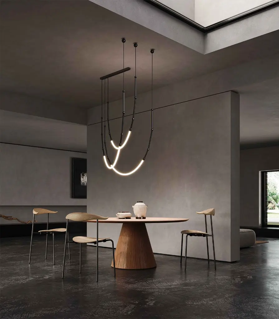 Sculptural Arc Linear Chandelier light zone