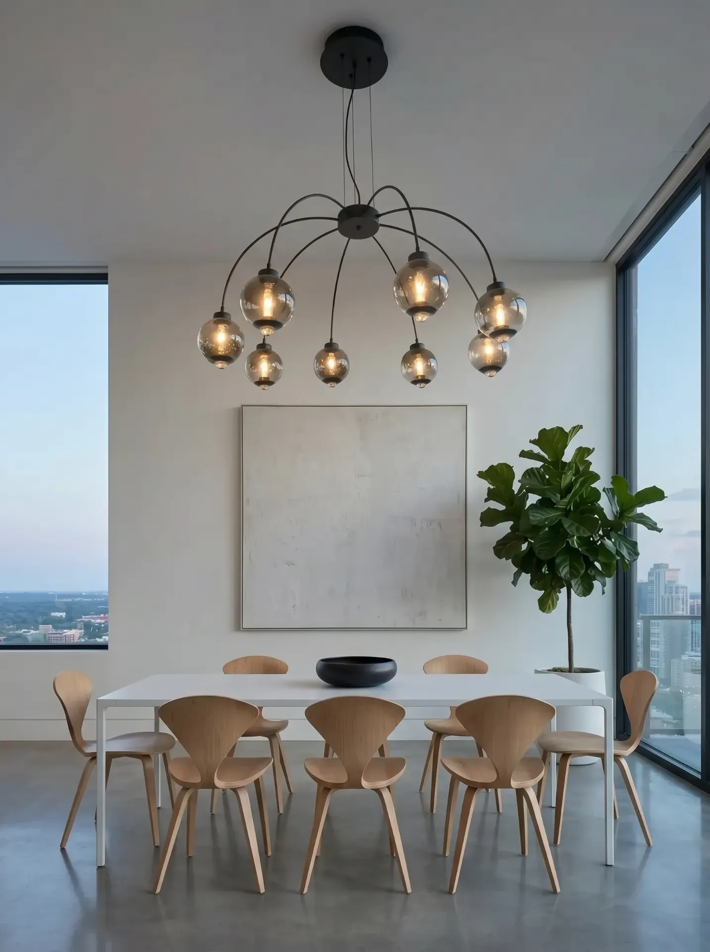 Spider Black Glass Chandelier