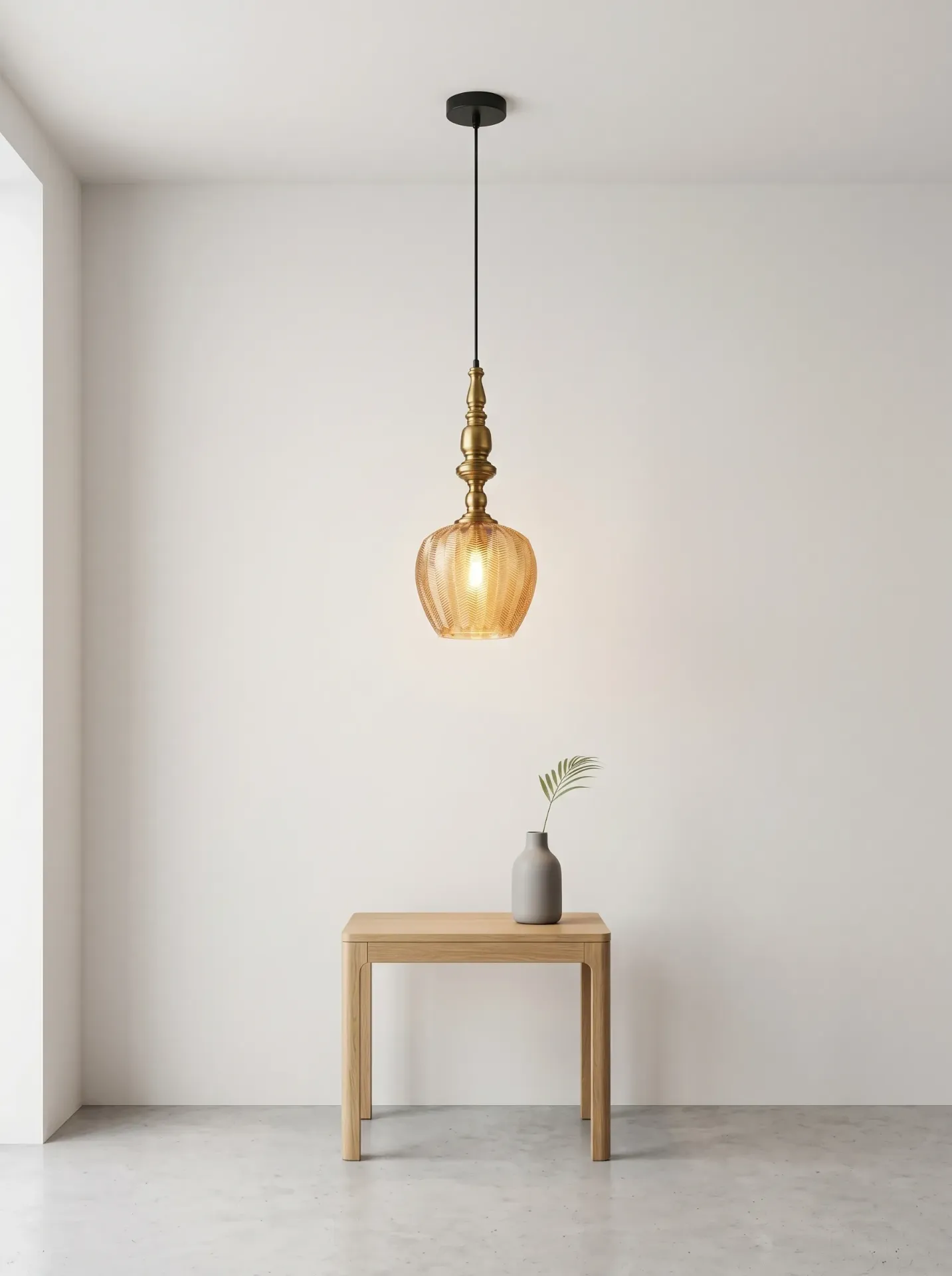 Fluted Glass Pendant Light