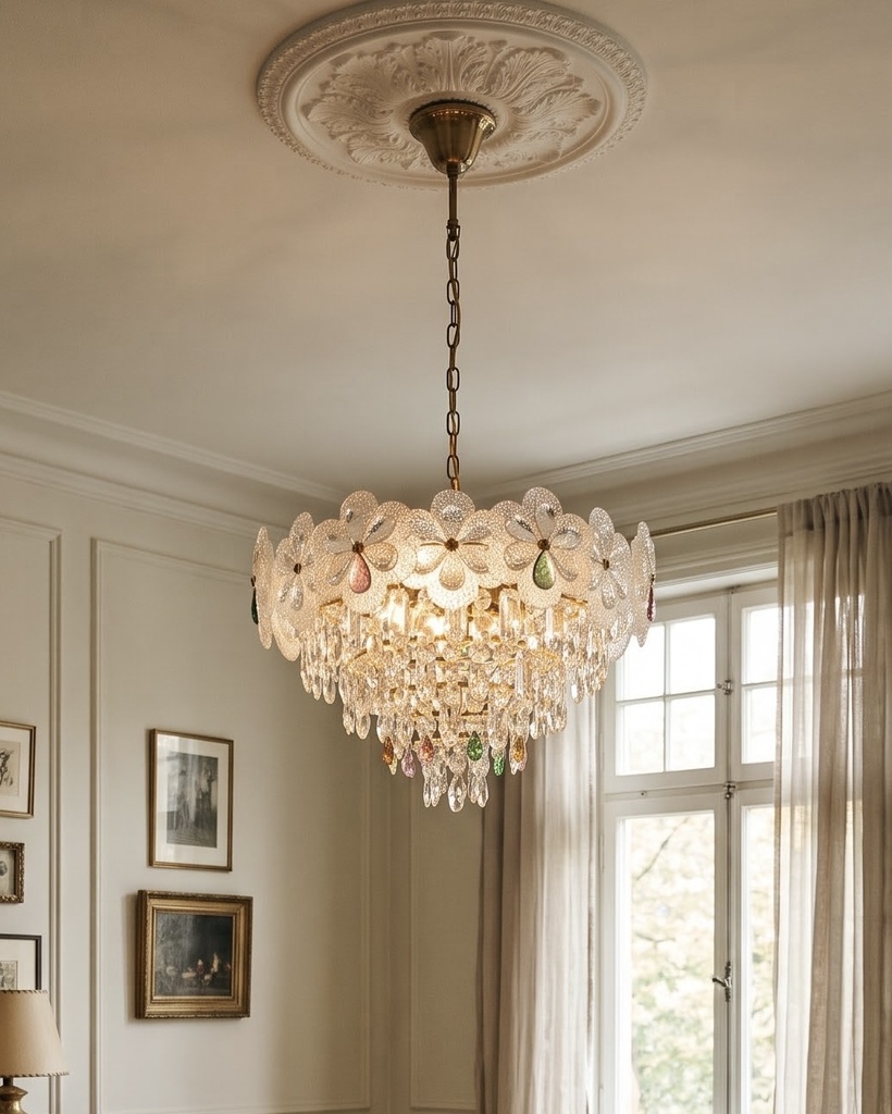 Italian Murano Glass Petal Chandelier