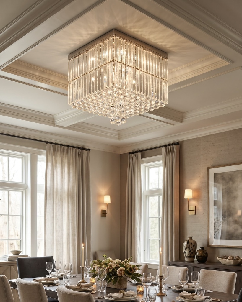 Glacial Cascade Crystal Surface Mounted Chandelier